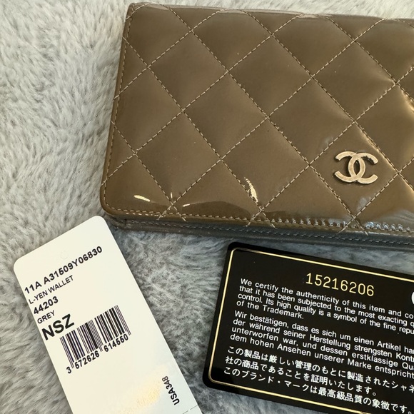 Chanel Quilted Patent Leather Long Yen Wallet - Picture 7 of 9